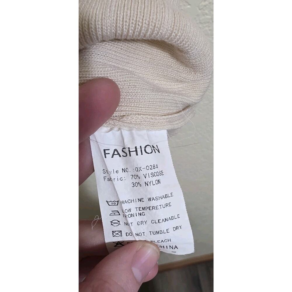 Cream Crop Sweater Tank Top Fashion Brand Women's Size Large - Picture 4 of 6